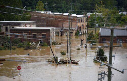 Heavy rains from hurricane Helene caused record flooding and damage on September 28 in Asheville