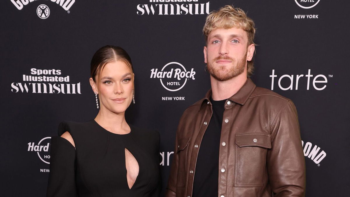 <i>Michael Loccisano/Getty Images via CNN Newsource</i><br/>Nina Agdal and Logan Paul