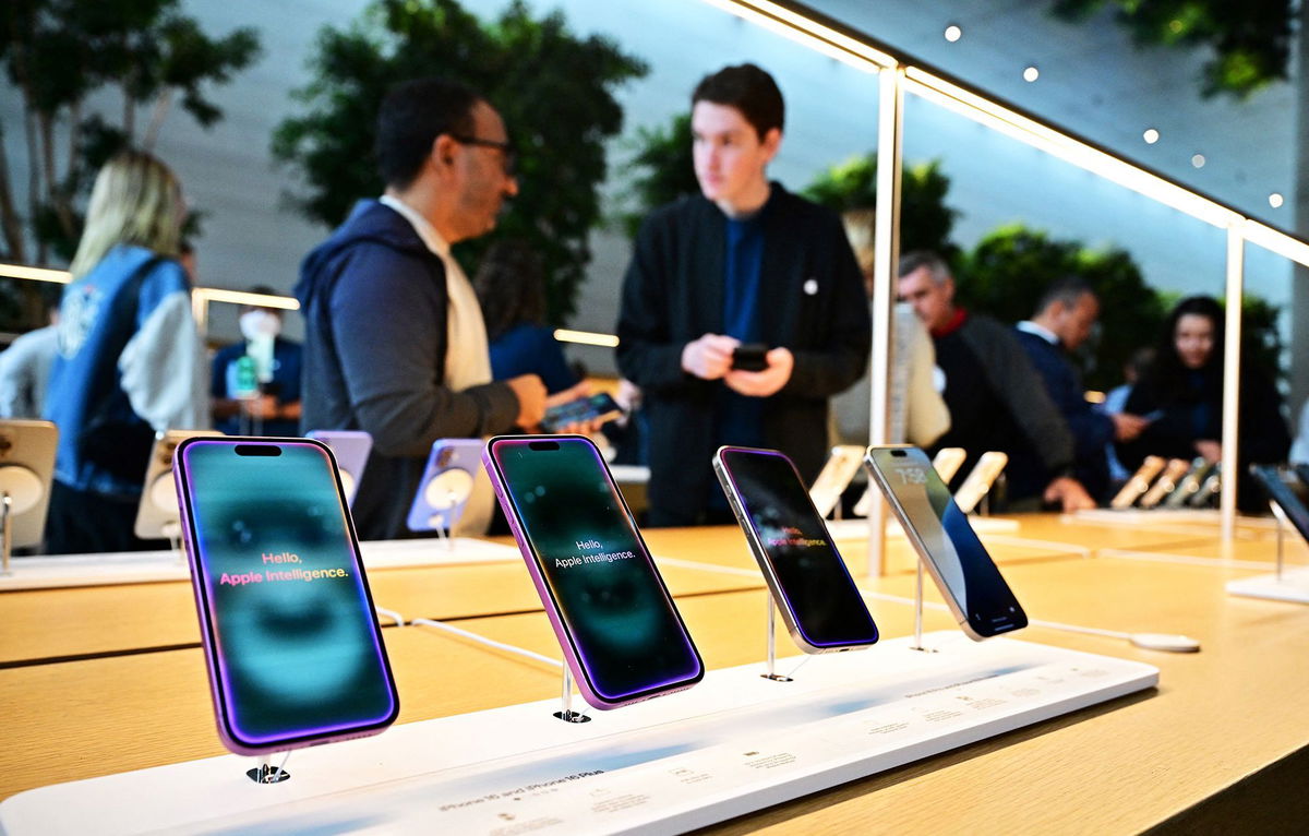 <i>Frederic J. Brown/AFP/Getty Images via CNN Newsource</i><br/>The new Apple iPhone 16 models on display upon release on September 20 at the Apple Store at The Grove in Los Angeles