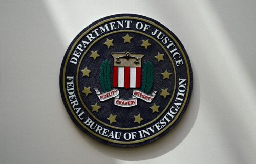 An FBI seal is seen on a wall on August 2022 in Omaha