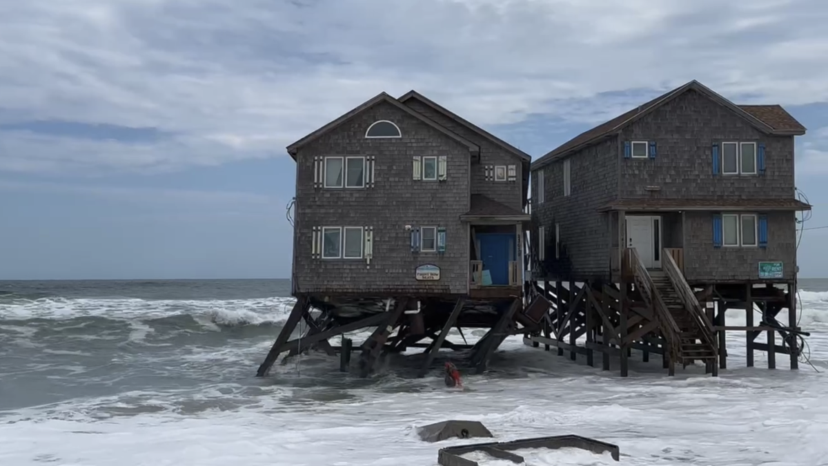 <i>WTKR via CNN Newsource</i><br/>A third oceanfront house on GA Kohler Court in just the past week has been pulled down by the ocean waves in Rodanthe.