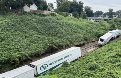 A man was rescued after he became trapped underneath a derailed train in Vicksburg.