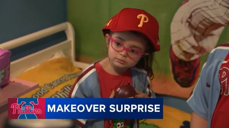 <i>WPVI via CNN Newsource</i><br/>The Phillies surprise 6-year-old brain cancer patient with room makeover in Delaware County.