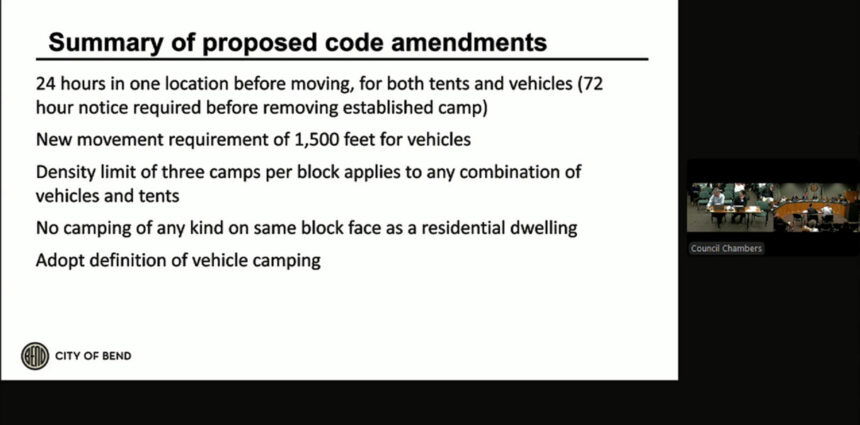 Bend Council camping code amendments