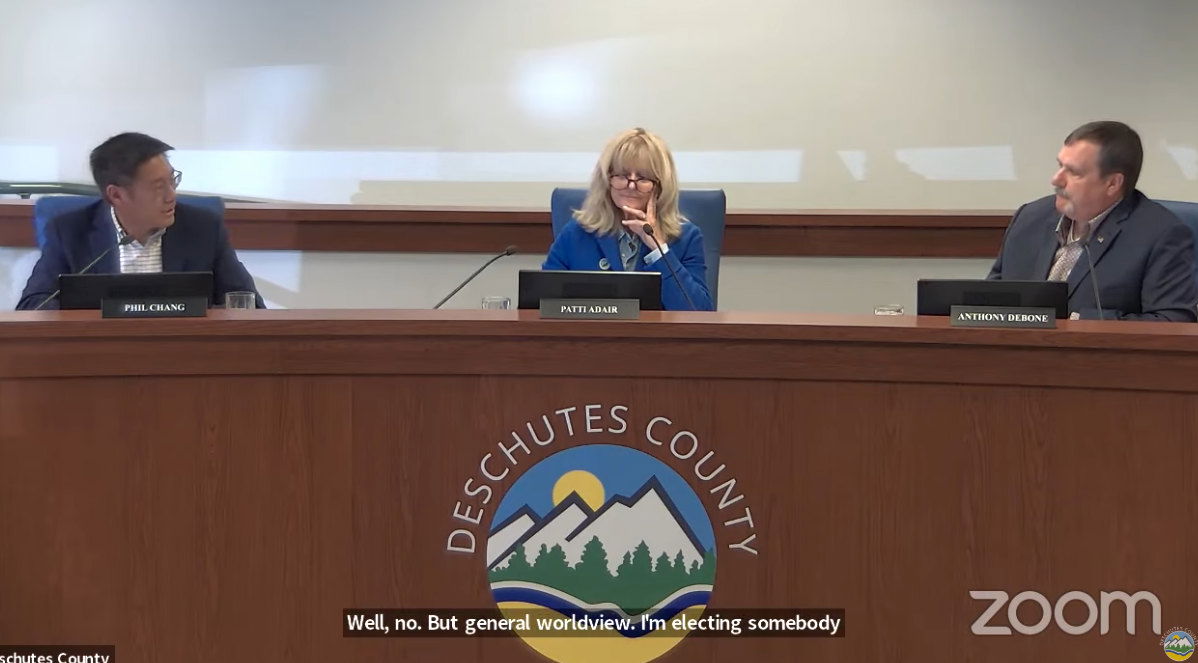 Deschutes County commissioners Phil Chang, Patti Adair and Tony DeBone revisited three recent land-use decisions on Wednesday.