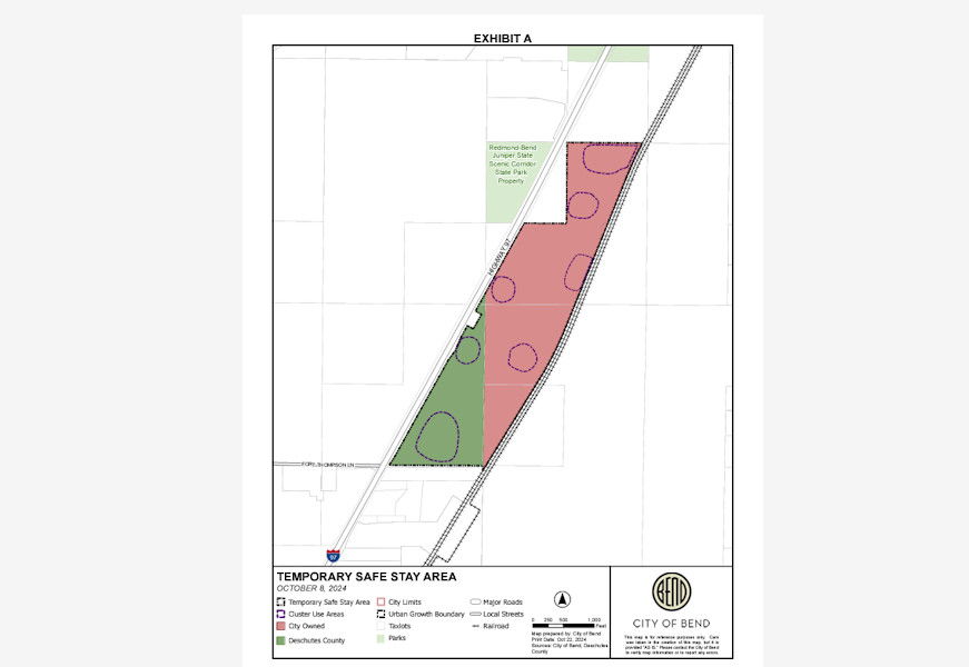 Revised 'Temporary Safe Stay Area' plans include proposed 'cluster use areas.'