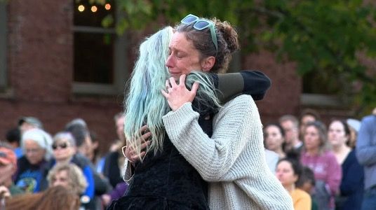 <i>WLOS via CNN Newsource</i><br/>A candlelight vigil was held at Pack Square Park in downtown Asheville on Tuesday