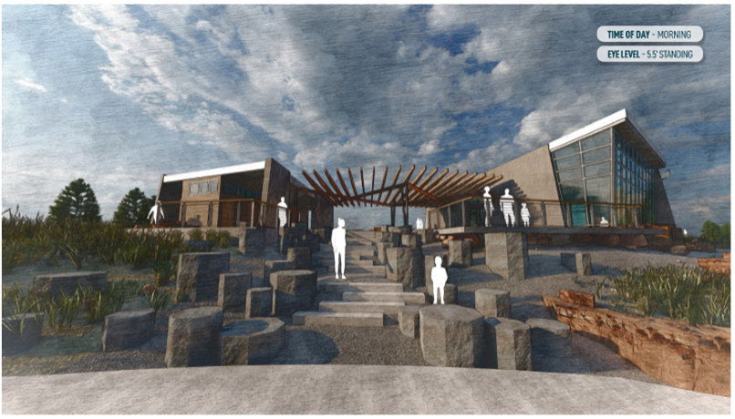 Rendering of new Smith Rock State Park Welcome Center