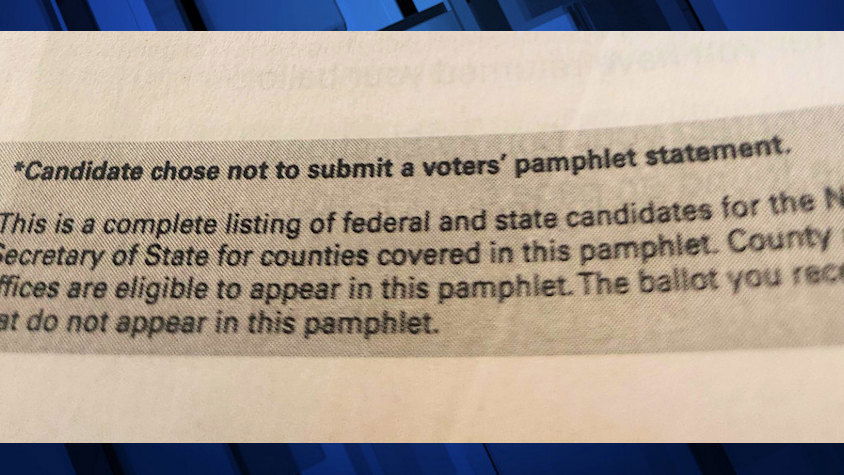 Statement below Oregon Voters' Pamphlet list of candidates states that those candidates, including Donald Trump, chose not to submit a statement.