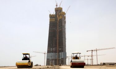 Work halted on the unfinished Jeddah Tower in 2018.