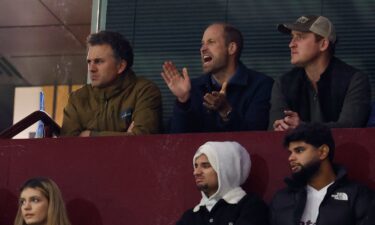 Prince William watches on as Aston Villa faces Bayern Munich in the Champions League.