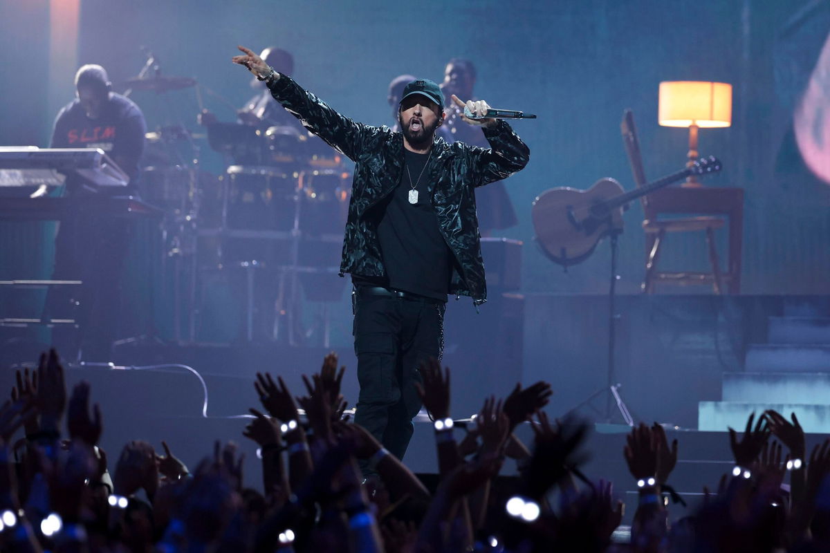 <i>Christopher Polk/Billboard/Getty Images via CNN Newsource</i><br/>Eminem at the 2024 MTV Video Music Awards in New York.