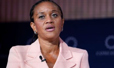 New York City First Deputy Mayor Sheena Wright addresses the 2023 Concordia Annual Summit at Sheraton New York on September 20