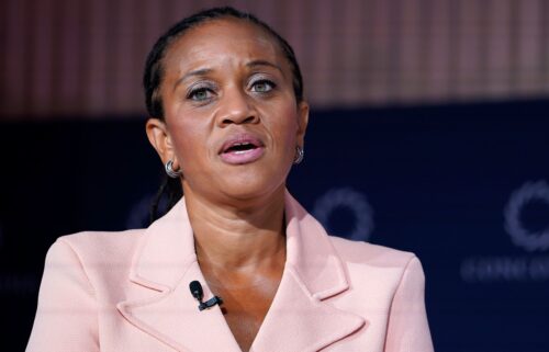 New York City First Deputy Mayor Sheena Wright addresses the 2023 Concordia Annual Summit at Sheraton New York on September 20