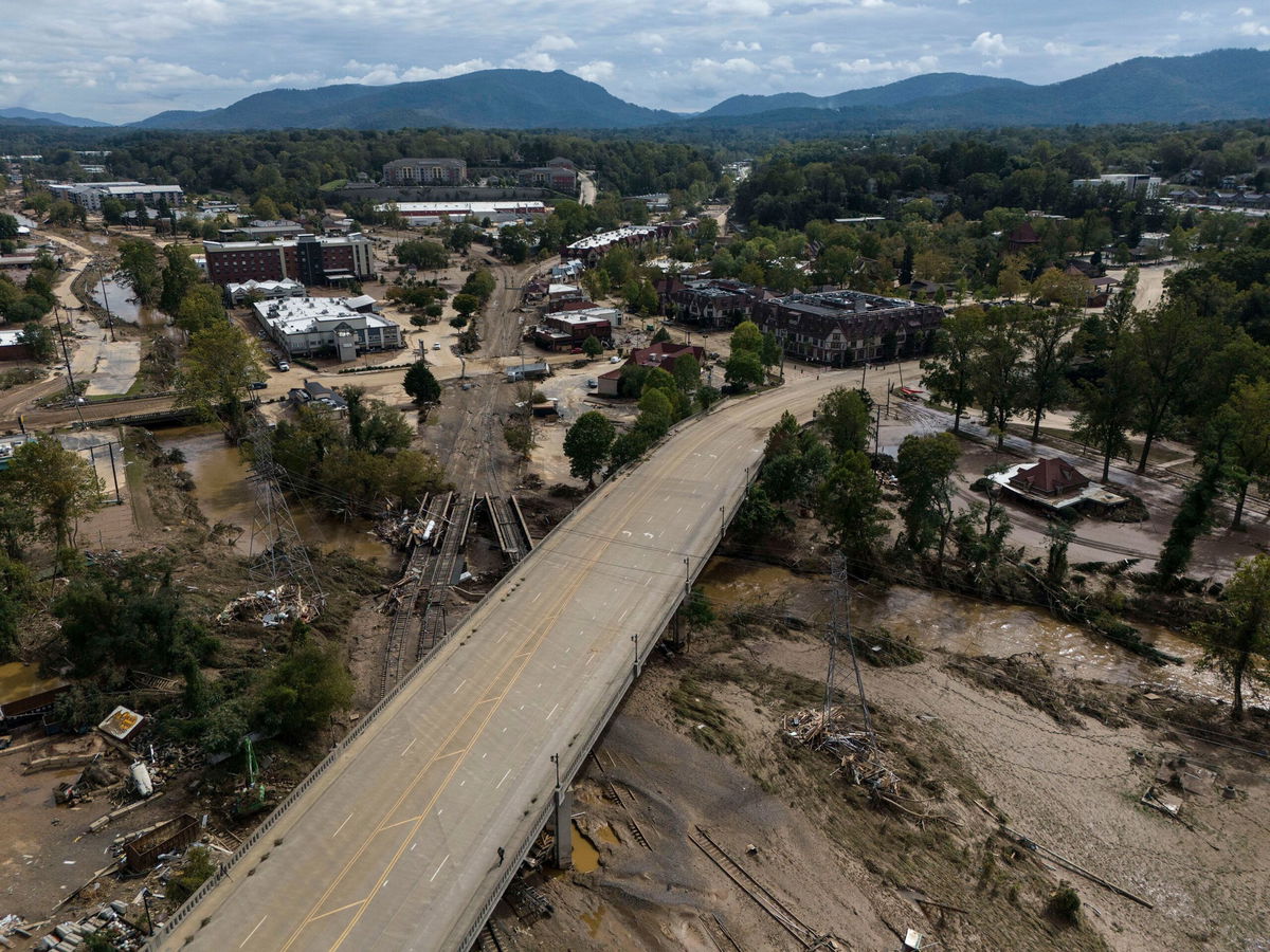 <i>Mike Stewart/AP via CNN Newsource</i><br/>Debris is seen in the aftermath of Hurricane Helene on September 30 in Asheville