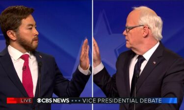 (From left) Bowen Yang as JD Vance and Tim Gaffigan as Tim Walz on 'Saturday Night Live.'