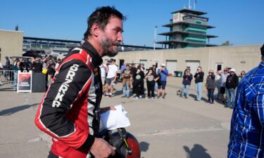 Keanu Reeves at the Indianapolis Motor Speedway on Saturday.