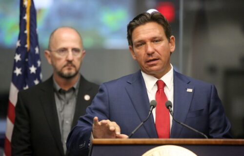 Florida Gov. Ron DeSantis speaks about state preparedness for the impending tropical storm at the Emergency Operations Center in Tallahassee