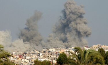 Smoke billows after an Israeli strike on a village near the southern Lebanese city of Tyre on September 29.