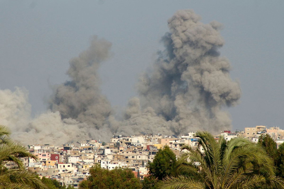 <i>Kawnat Haju/AFP/Getty Images via CNN Newsource</i><br/>Smoke billows after an Israeli strike on a village near the southern Lebanese city of Tyre on September 29.