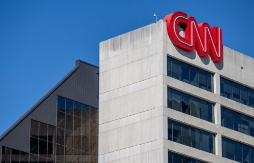 The CNN logo is seen on the network's former headquarters in Atlanta