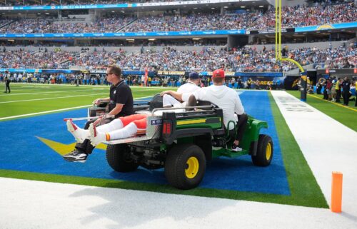 Rice was carted off during the Chiefs' Week 4 game against the Chargers.