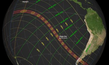 A global map shows the path of the annular solar eclipse on October 2.