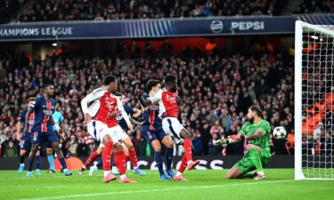 Gianluigi Donnarumma concedes PSG's second of the night.