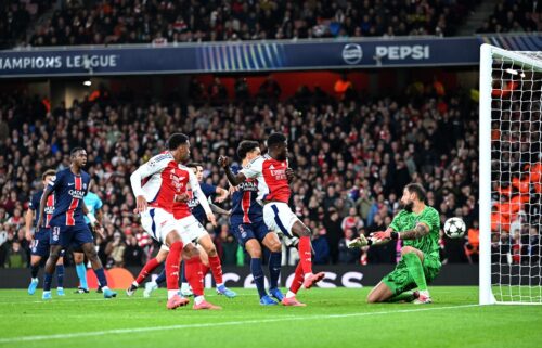 Gianluigi Donnarumma concedes PSG's second of the night.