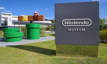 The courtyard of the new Nintendo Museum is pictured.