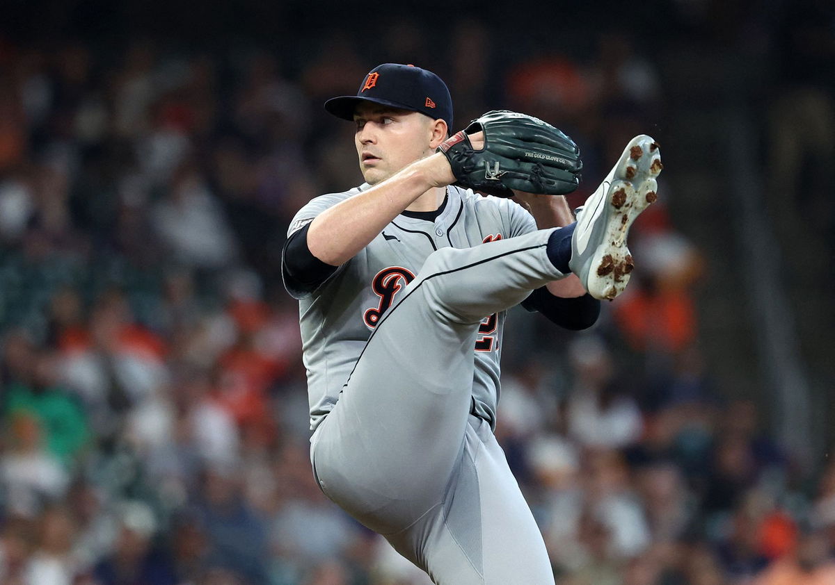 <i>Troy Taormina/USA TODAY Sports/Reuters via CNN Newsource</i><br/>Detroit Tigers pitcher Tarik Skubal throws a pitch against the Houston Astros in the first inning.