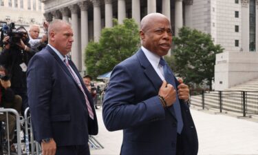 New York City Mayor Eric Adams arrives on at federal court in New York City.