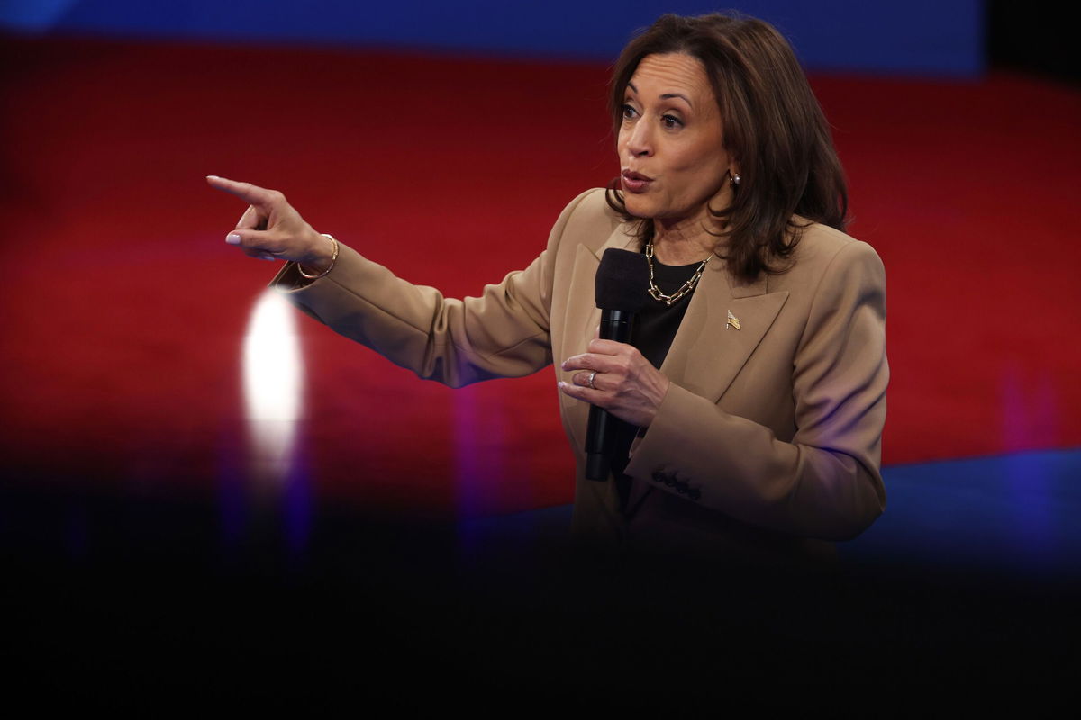 <i>Justin Sullivan/Getty Images North America/Getty Images via CNN Newsource</i><br/>Vice President Kamala Harris