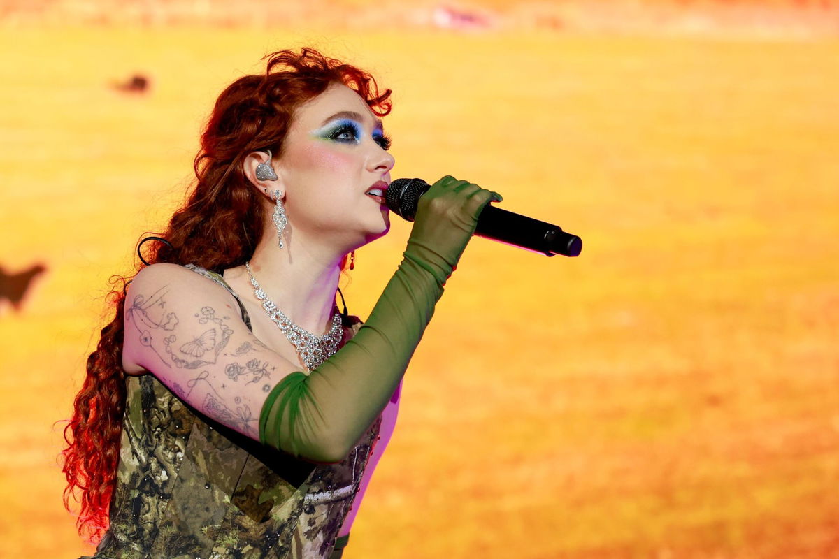 <i>Jason Kempin/Getty Images via CNN Newsource</i><br/>Chappell Roan performs on stage during her Chappell Roan: The Midwest Princess Tour on October 1.