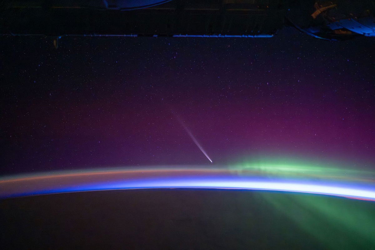 <i>Matthew Dominick/NASA via CNN Newsource</i><br/>C/2023 A3 Tsuchinshan–ATLAS will reach its closest distance to Earth on Saturday. NASA astronaut Matthew Dominick captured this image of the comet from the International Space Station.