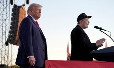 Elon Musk speaks alongside former President Donald Trump at a campaign event on October 5 in Butler