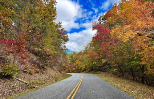 A 2022 photo shows the autumn beauty of the Blue Ridge Parkway between mile posts 0 and 60 in Virginia.