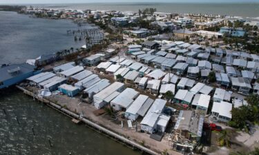 Mobile homes damaged by Hurricane Milton