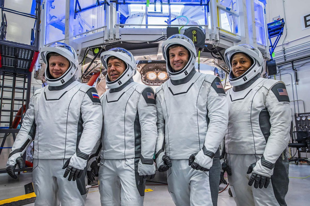 <i>SpaceX via CNN Newsource</i><br/>SpaceX's Crew-8 from right to left: NASA astronauts Jeanette Epps