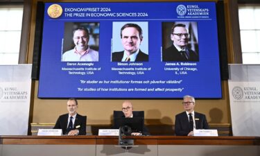 The latest Nobel Prize in economics was announced in Stockholm on October 14. Three economists were awarded the Nobel Prize on October 14 for their research into how the nature of institutions helps explain why some countries become rich and others remain poor.