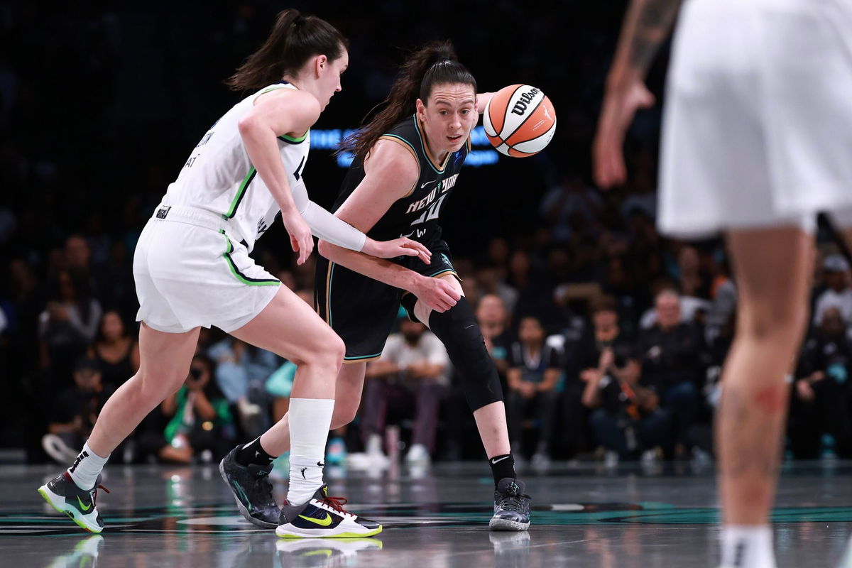 <i>Dustin Satloff/Getty Images via CNN Newsource</i><br/>Stewart dribbles the ball against the Minnesota Lynx during Game 2 of the WNBA Finals.