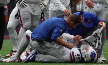 Josh Allen lies on the field after being tackled in the Bills game against the Texans. Neuroscientist Chris Nowinski has said he wants the NFL to investigate the apparent head injury suffered by Buffalo Bills quarterback Josh Allen during Sunday’s defeat to the Houston Texans.