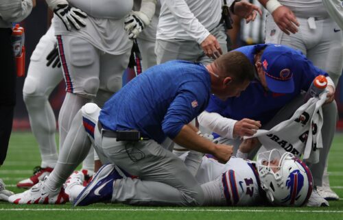 Josh Allen lies on the field after being tackled in the Bills game against the Texans. Neuroscientist Chris Nowinski has said he wants the NFL to investigate the apparent head injury suffered by Buffalo Bills quarterback Josh Allen during Sunday’s defeat to the Houston Texans.