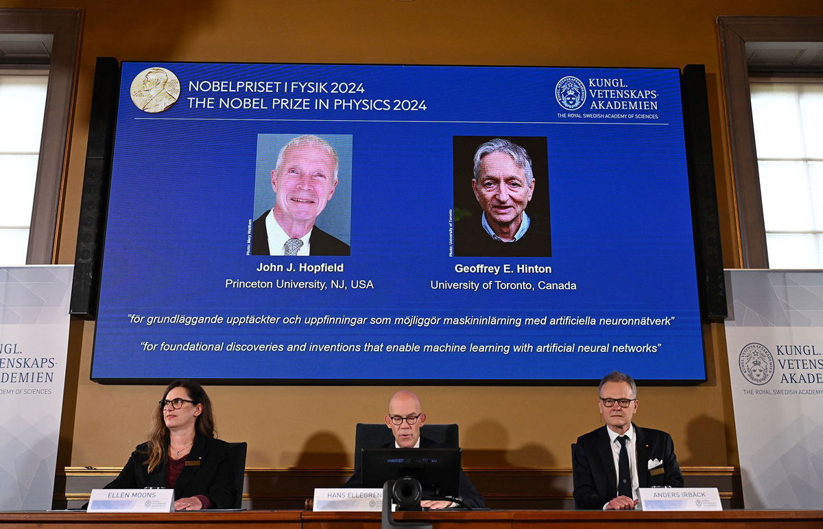 <i>Jonathan Nackstrand/AFP/Getty Images via CNN Newsource</i><br/>The Nobel prize in physics was awarded in Sweden on October 8.