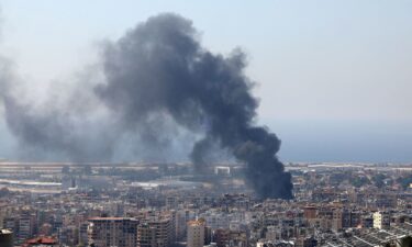 Smoke rises in Beirut's southern suburbs after a strike