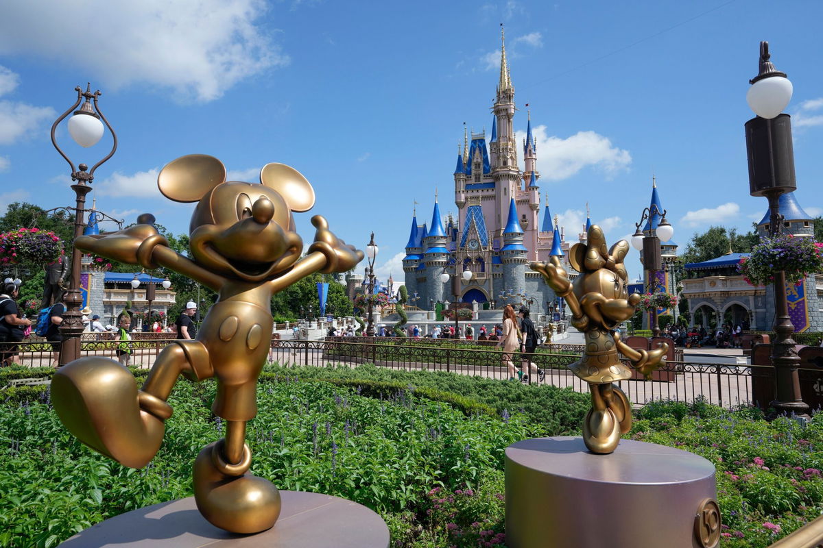 <i>John Raoux/AP via CNN Newsource</i><br/>The Cinderella Castle is seen at the Magic Kingdom at Walt Disney World in 2023.