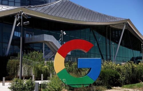 The Google logo is displayed in front of company headquarters. For the first time since AT&T was dismantled into Baby Bells four decades ago