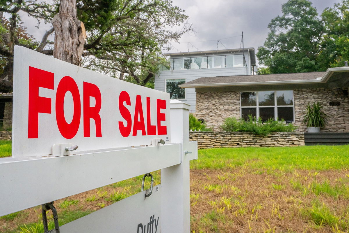 <i>Brandon Bell/Getty Images via CNN Newsource</i><br/>A home available for sale is shown on May 22 in Austin