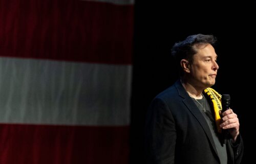 Elon Musk speaks at a town hall at the Roxain Theater on October 20