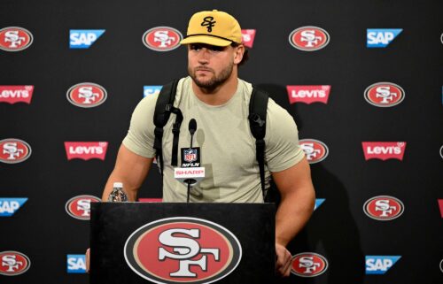 Nick Bosa speaks to the media after the San Francisco 49ers' victory over the Dallas Cowboys.